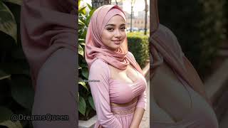 Arabian Beauty in hijab Al Art Lookbook Girl Video [upl. by Leoj]