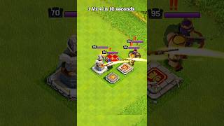 1 Vs 4 in 10 seconds ☠️ ll Clash of clans ll shorts clashofclans coc [upl. by Gingras]