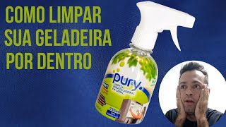 Como limpar sua Geladeira por dentro  O que passar e Como deixar a sua Geladeira cheirosa com Pury [upl. by Urina]