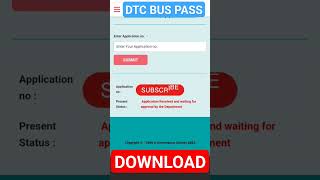 How to Download DTC Delhi Bus Pass  Application Status check kaise check kare  shorts dtc pass [upl. by Marilin]