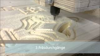 Schlüsselbrett fräsen auf Eigenbau CNC Fräs Maschine [upl. by Adnyc]