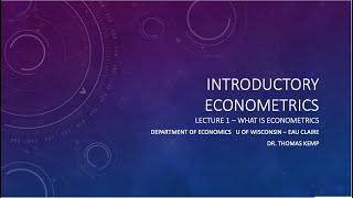 Introductory Econometrics  What is Econometrics [upl. by Berga415]