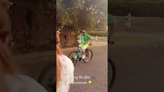 Riding the bike 🚲 backwards moutainbiking viral [upl. by Herrera]