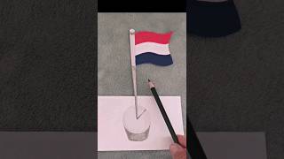 Dessin en 3D drapeau PaysBas en 3D draw 3d drawing 3d 3d flag 3d vlag 3D tekening [upl. by Imis268]