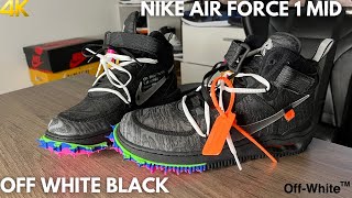 Off White Nike Air Force 1 Mid Black On Feet Review [upl. by Zorina]