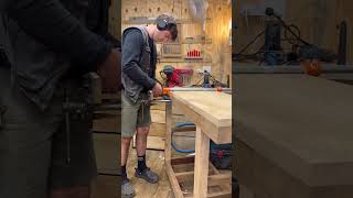 Getting casters on the work bench carpentry woodwork [upl. by Fair]