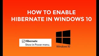 How to Enable Hibernate in windows 10  Easy Solution [upl. by Filiano716]