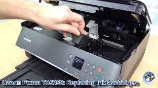 Canon Pixma TS5350 How to ChangeReplace Ink Cartridges [upl. by Adnarram]