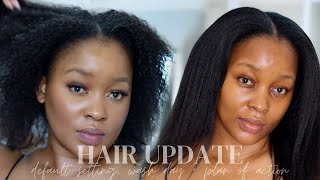 My relaxed Hair WASH DAY ROUTINE After Protective Style  Length Check [upl. by Awram49]