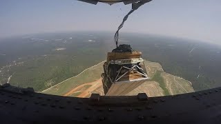 Crazy action C17 Globemaster III throws Humvee from Space at full speed [upl. by Yerffe520]