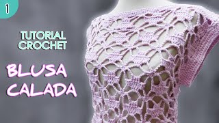 Como tejer una blusa o remera a crochet para mujer 12 [upl. by Llen]