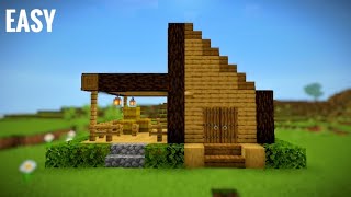 How to Build a Small Survival House In Minecraft  Oak House [upl. by Ahsimet]