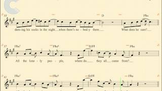 Tenor Sax  Eleanor Rigby  The Beatles  Sheet Music Chords amp Vocals [upl. by Aynotahs528]