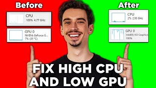 How To Fix High CPU Usage And Low GPU Usage 2024  Full Guide [upl. by Gerhardine]