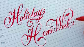 How to write Holidays homework in Beautiful stylish writing calligraphy [upl. by Myers479]