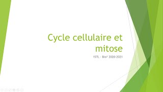 Cycle cellulaire et mitose Reupload [upl. by Roselani]