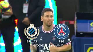 UEFA Champions League  Brujas vs PSG de Messi por ATV [upl. by Carroll156]