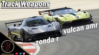 Aston Martin Vulcan AMR Pro vs Pagani Zonda R at Nürburgring  Assetto Corsa [upl. by Bertold705]