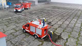 FIRE TRUCK  House fire extinguishing Tamiya brother truck [upl. by Giusto899]