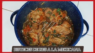 BISTECES de RES a la MEXICANA [upl. by Ailee259]