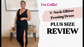 Plus Size Amazon Review  VNeck Glitter Dress [upl. by Benge]