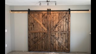 Building Interior Rustic Barn Doors on a Budget DIY How To Build [upl. by Kovacev]