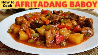 PORK AFRITADA  Afritadang Baboy RECIPE  How To Cook Pork Afritada [upl. by Yadahs]