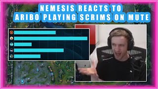 Nemesis Reacts to ARIBO Playing SCRIMS on MUTE 👀 [upl. by Eremahs]