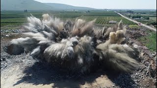 Blasting examples showing the importance of aerial drone imagery in quarry operations [upl. by Moffit83]