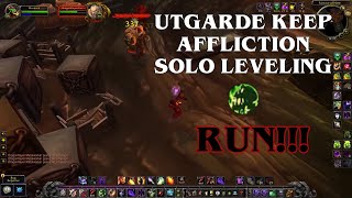 Affliction Warlock Solo Utgarde Keep 690k xphour  WotLK Classic Beta [upl. by Atsyrhc]