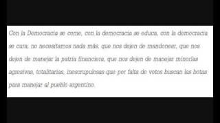 Con la Democracia se come Discurso del Dr Raúl Alfonsín en 1983 [upl. by Nnylorac]