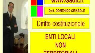 VIDEO LEZIONE DIRITTO COSTITUZIONALE ENTI LOCALI NON TERRITORIALI [upl. by Dirgis]