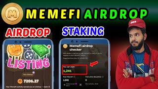 Memefi Airdrop Stake All Token  Memefi Token MEMEFI Withdrawal New update on major  Snapshot [upl. by Kapeed]