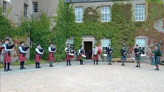 Combined Pipe Bands playing Balmoral set outside Crathes Castle for their 700 year celebrations [upl. by Brocklin]