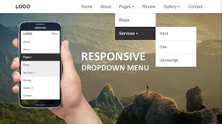 Simple Responsive Dropdown Navigation Menu Using Pure HTML And CSS Only [upl. by Charmion]