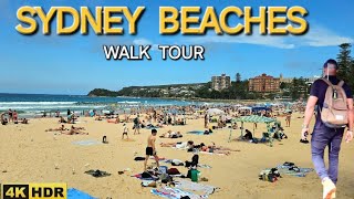 Sydney Australia Virtual Walking tour  Manly Beach ⛱️ Summertime  4K HDR [upl. by Rivi]