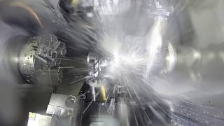 Spheroidal Graphite Iron Crankshaft Turning on a Nakamura WT300 [upl. by Castara]