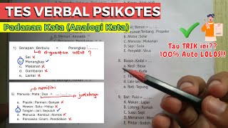 TES KEMAMPUAN VERBAL  Trik Mengerjakan Soal Psikotes Analogi Kata Padanan Sinonim Antonim [upl. by Cataldo]