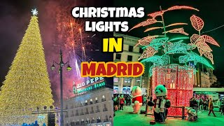 Navidad Em Madrid 2023  Christmas Evening Walk  Christmas Lights In Madrid 🎄 [upl. by Shipp]