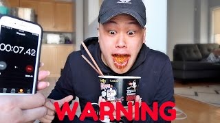 SCARY INSTANT FIRE NOODLE CHALLENGE EXTREMELY SPICY 🔥 [upl. by Massimo]