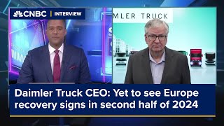 Daimler Truck CEO Yet to see Europe recovery signs in second half of 2024 [upl. by Adnaerb]