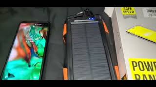 power bank solar charger 42800mAh portable Externalbattery pack Deep BlackDumuku125 Tech [upl. by Bartram]