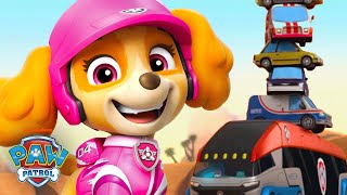 PAW Patrol Skye Makes a Monster Truck Rescue amp Saves RoboDog w Roxi amp Chase  Shimmer and Shine [upl. by Sonahpets2]