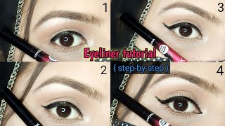 Eyeliner tutorial for beginners eyeliner lagane ka tarika  stepbystep  Makeover with Warda [upl. by Kannan]