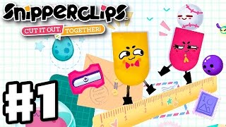 Snipperclips  Gameplay Walkthrough Part 1  Noisy Notebook Cut It Out Together Nintendo Switch [upl. by Ciprian]