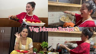 Nidhi Ne 3 Types Ke Momos Ghar Pr Bnaye🥟😍  Veg Momos Recipe [upl. by Emmet]