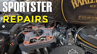 HARLEY SPORTSTER LOWER ROCKER COVER GASKET REPAIR [upl. by Saeger]