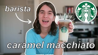 How To Make A Starbucks Iced Caramel Macchiato At Home  by a barista [upl. by Nyladam219]