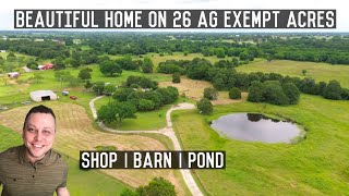 Beautiful Country Home on 26 Ag Exempt Acres listed for 925000  South of Fort Worth Texas [upl. by Darraj]