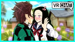 Nezukos First Kiss Demon Slayer VR [upl. by Arretahs]